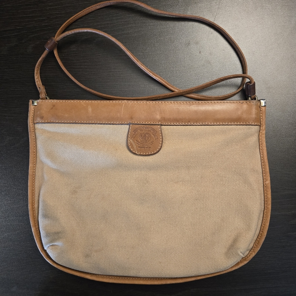 Vintage Ghurka No.40 The Escort Shoulder Bag Khaki Twill Canvas and Leather Trim